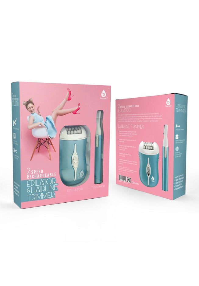 Rechargeable Epilator And Bikini Trimmer Combo Pack, , on-hover image number null