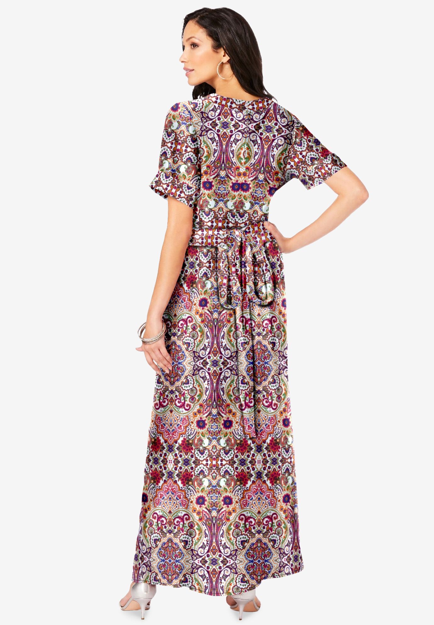 Wrap Maxi Crinkle Dress, , on-hover image number 1