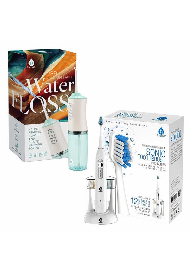 Rechargeable Toothbrush & Water Flosser Duo With Multi-Year Supply, O, hi-res image number 0