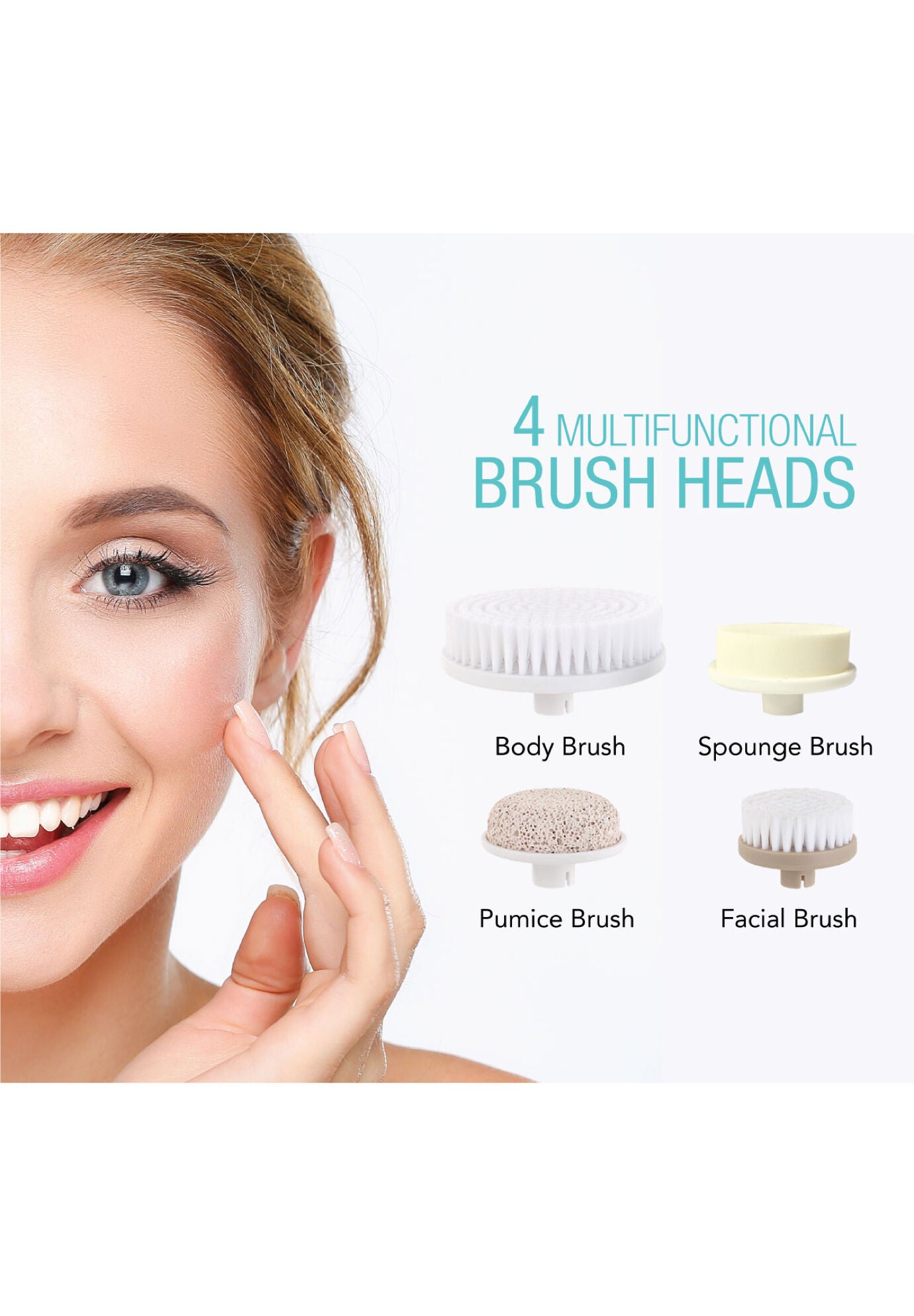 Waterproof Facial/Body Cleansing Brush-Aqua, , alternate image number 5