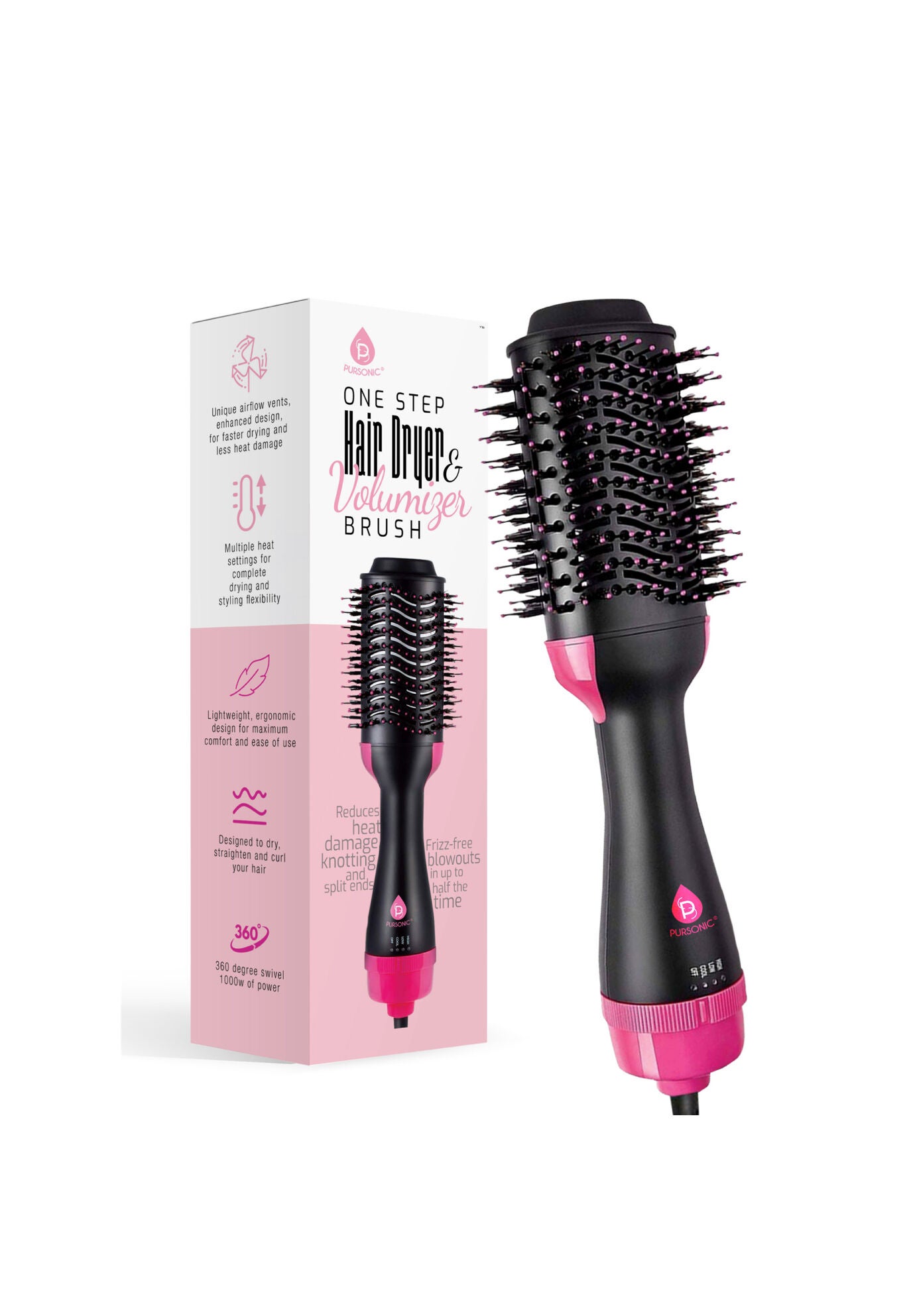 Hot Hair/Volumizer Brush Straightener, O, hi-res image number 0