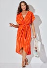 Twist Front Shimmer Cover Up Dress, CHILI, hi-res image number null