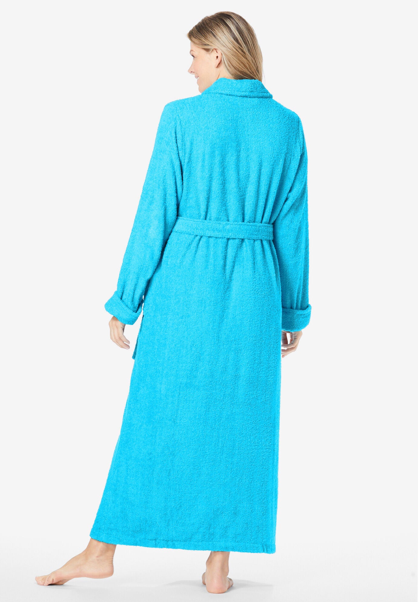 Long Terry Robe, FRENCH BLUE STRIPE, on-hover image number 1