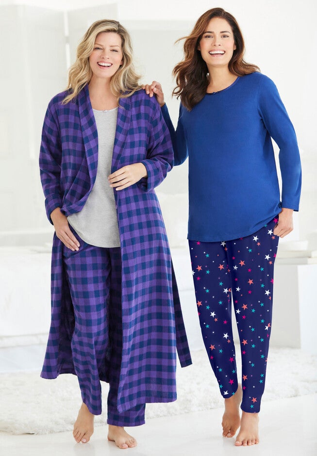 Long Flannel Robe , , alternate image number 5