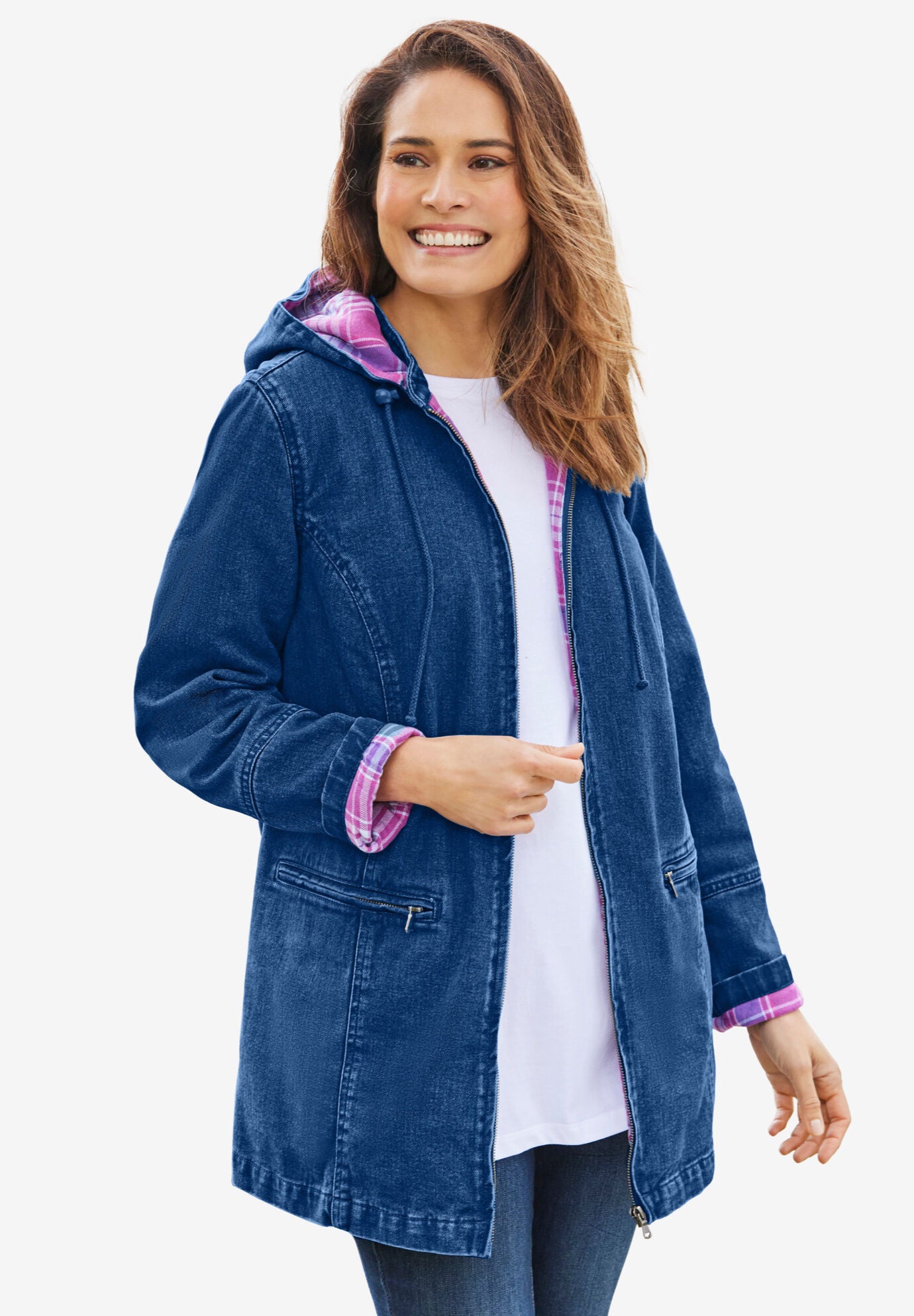 Flannel Lined Denim Jacket King Size