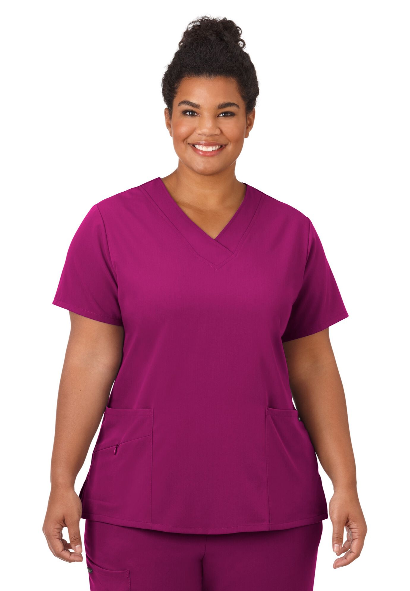 Jockey Scrubs Women's Favorite V-Neck Top, PLUM BERRY, hi-res image number 0