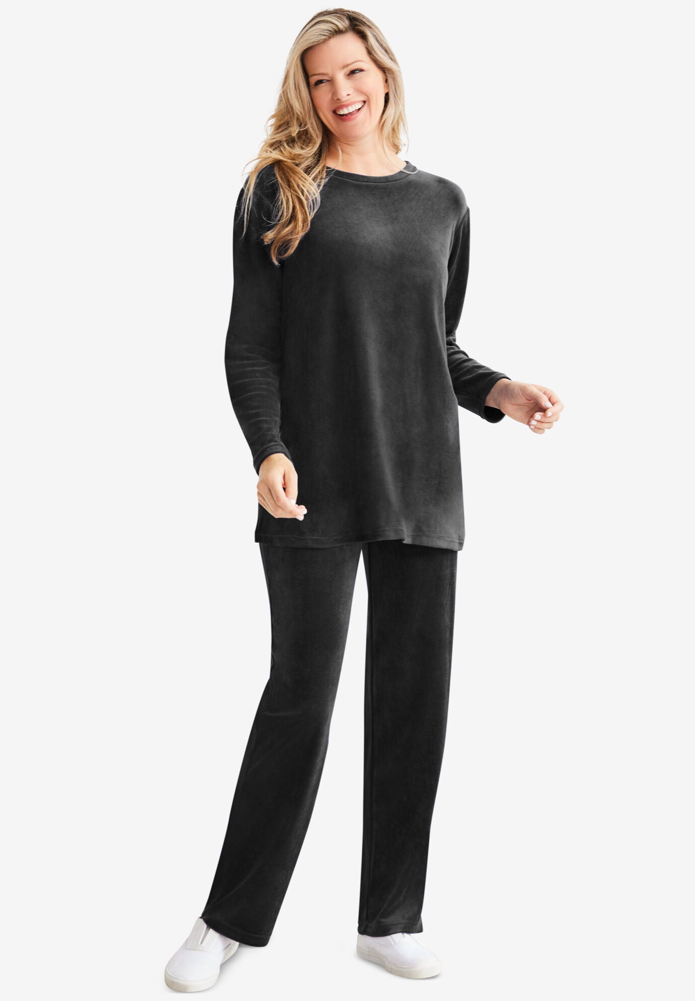 2-Piece Velour Set, BLACK, hi-res image number 0