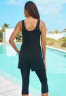 Longer-Length Scoop Neck Tankini Top, , on-hover image number null