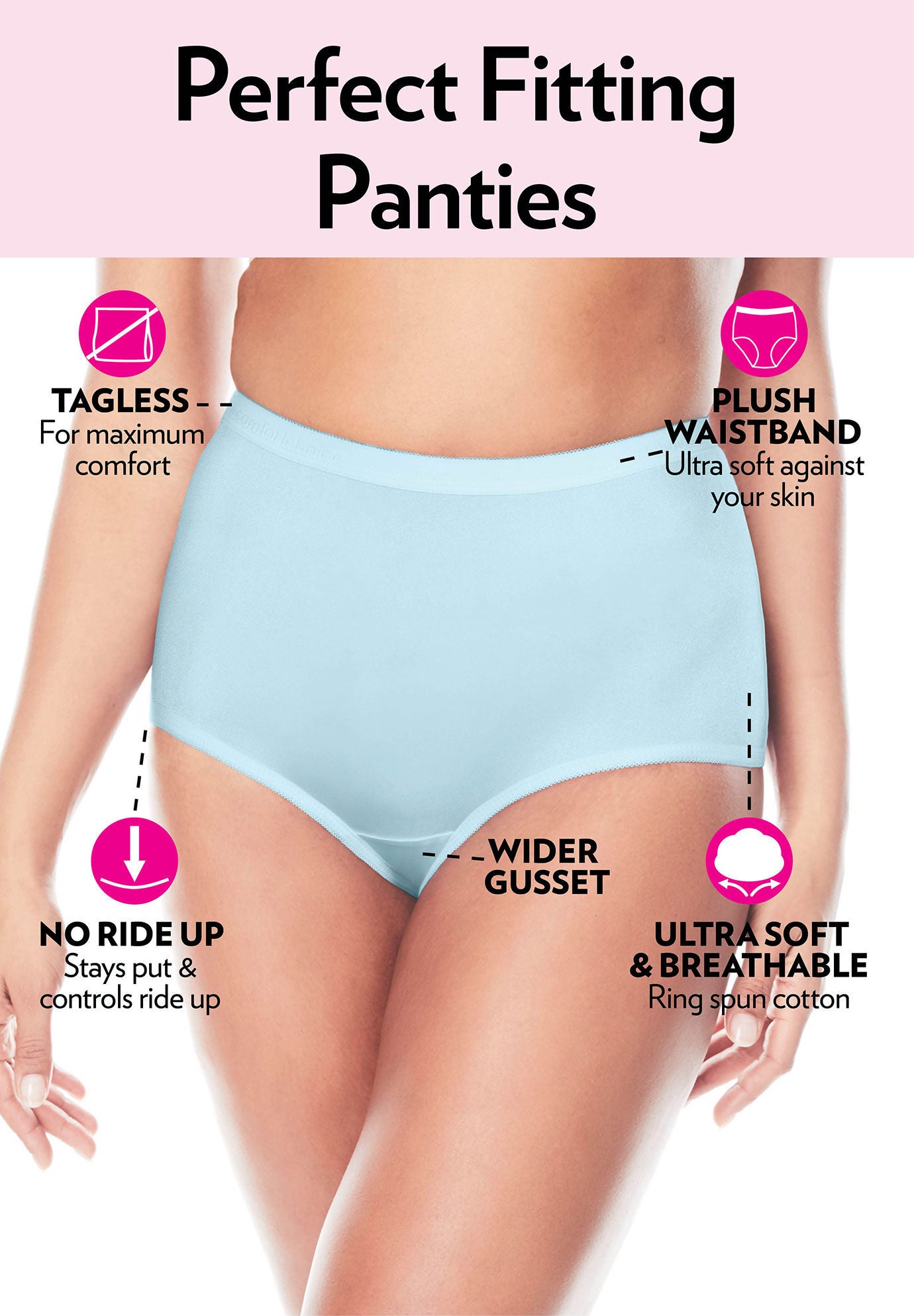 Full Coverage Nylon Brief 5-Pack, WHITE PACK, on-hover image number 1