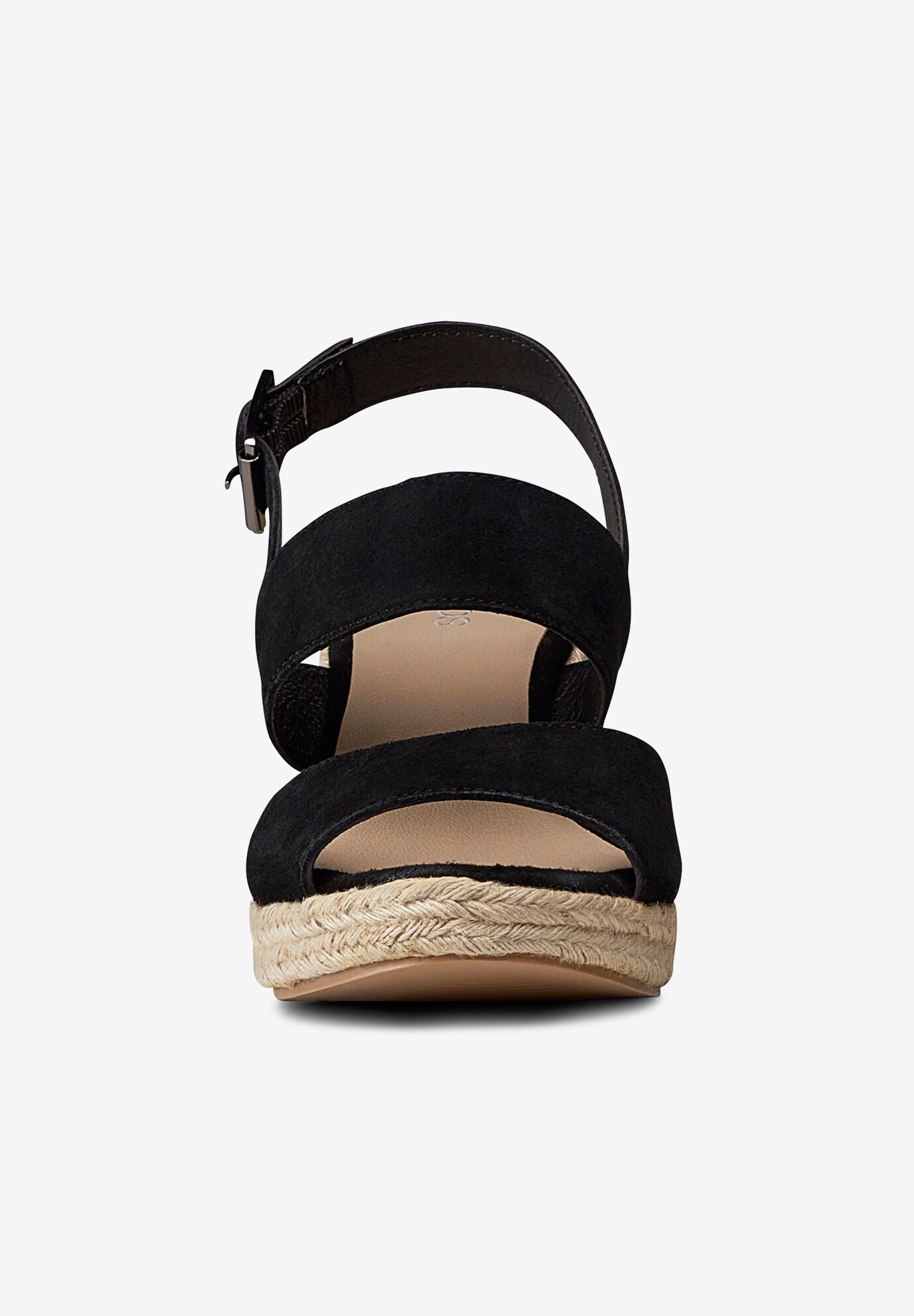 Suede Espadrille Wedge Sandal, BLACK, hi-res image number 0