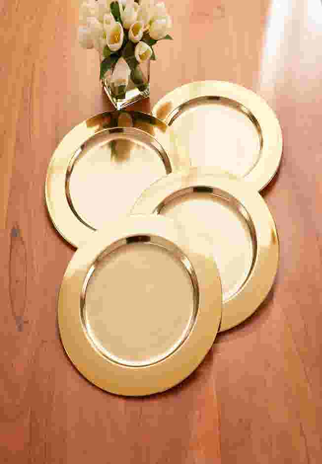 Set of 4, Solid Charger Plates image number 0