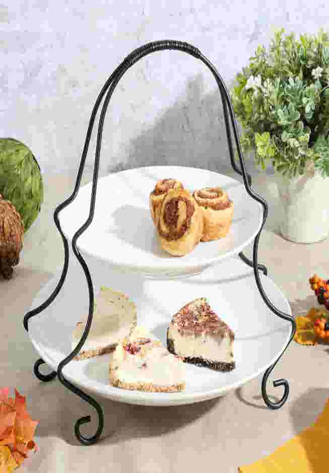 2-Tier Serving Set with Wire Stand image number 0