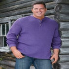 Waffle-Knit Thermal Henley Tee image number null