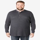 Waffle-Knit Thermal Henley Tee image number null