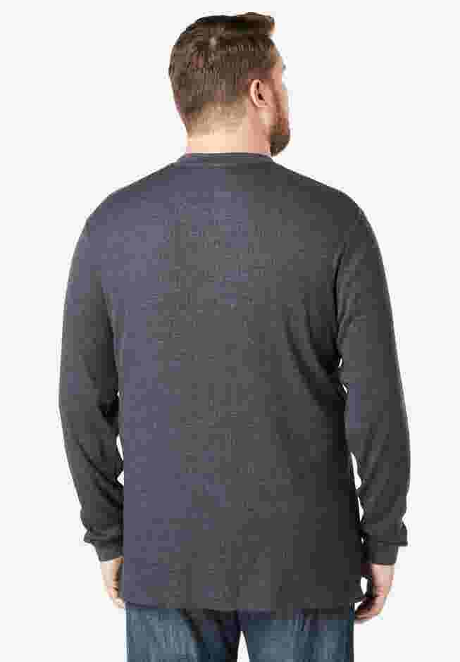 Waffle-Knit Thermal Henley Tee image number 1