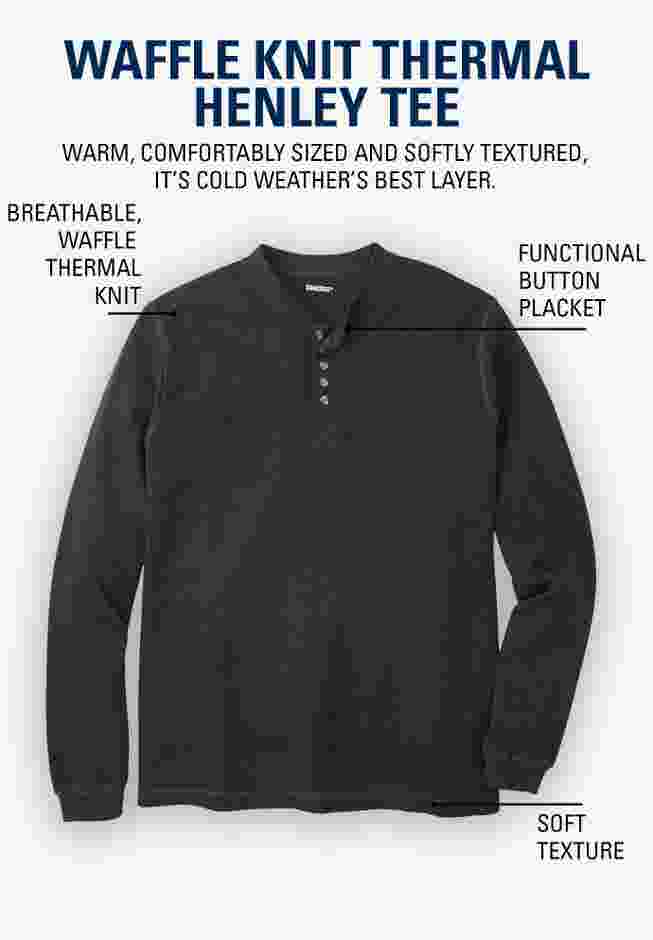 Waffle-Knit Thermal Henley Tee image number 2