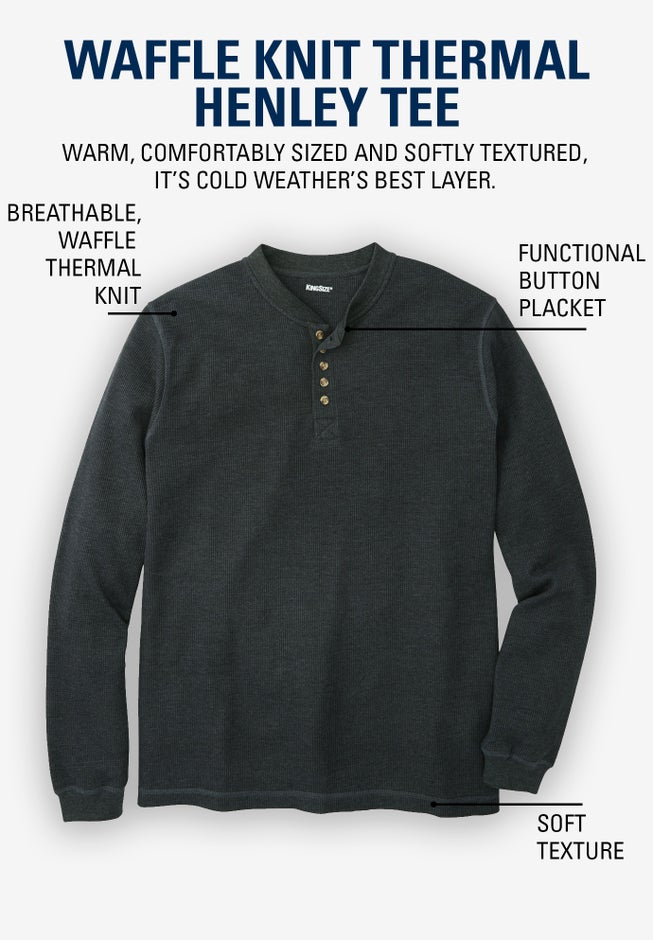 Waffle-Knit Thermal Henley Tee image number 2