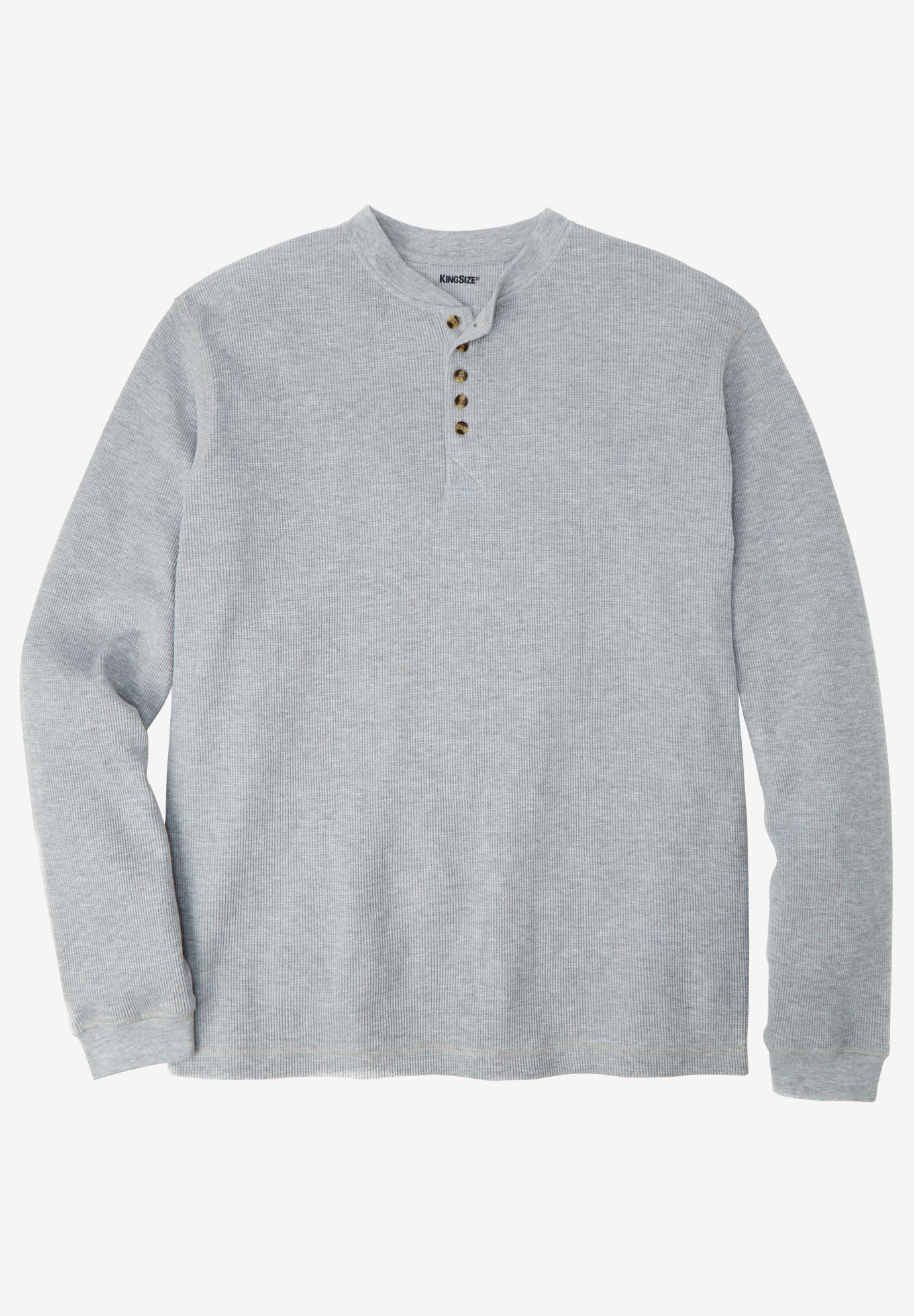 KingSize Men’s Big & Tall Tall Waffle-Knit Thermal Henley Tee