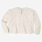 Waffle-Knit Thermal Henley Tee image number null