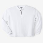 Waffle-Knit Thermal Henley Tee image number null