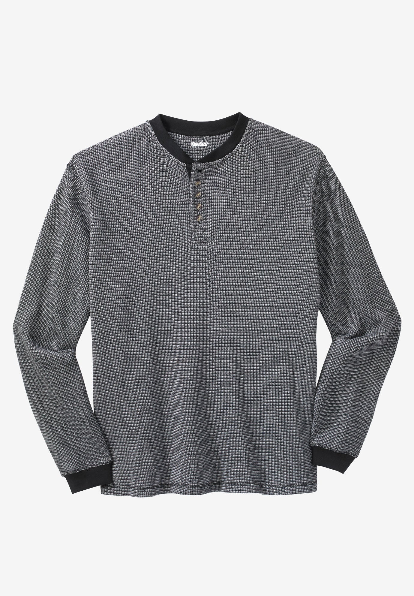 Waffle-Knit Thermal Henley Tee image number 0