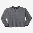 Waffle-Knit Thermal Henley Tee image number null