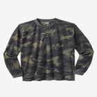 Waffle-Knit Thermal Henley Tee image number null