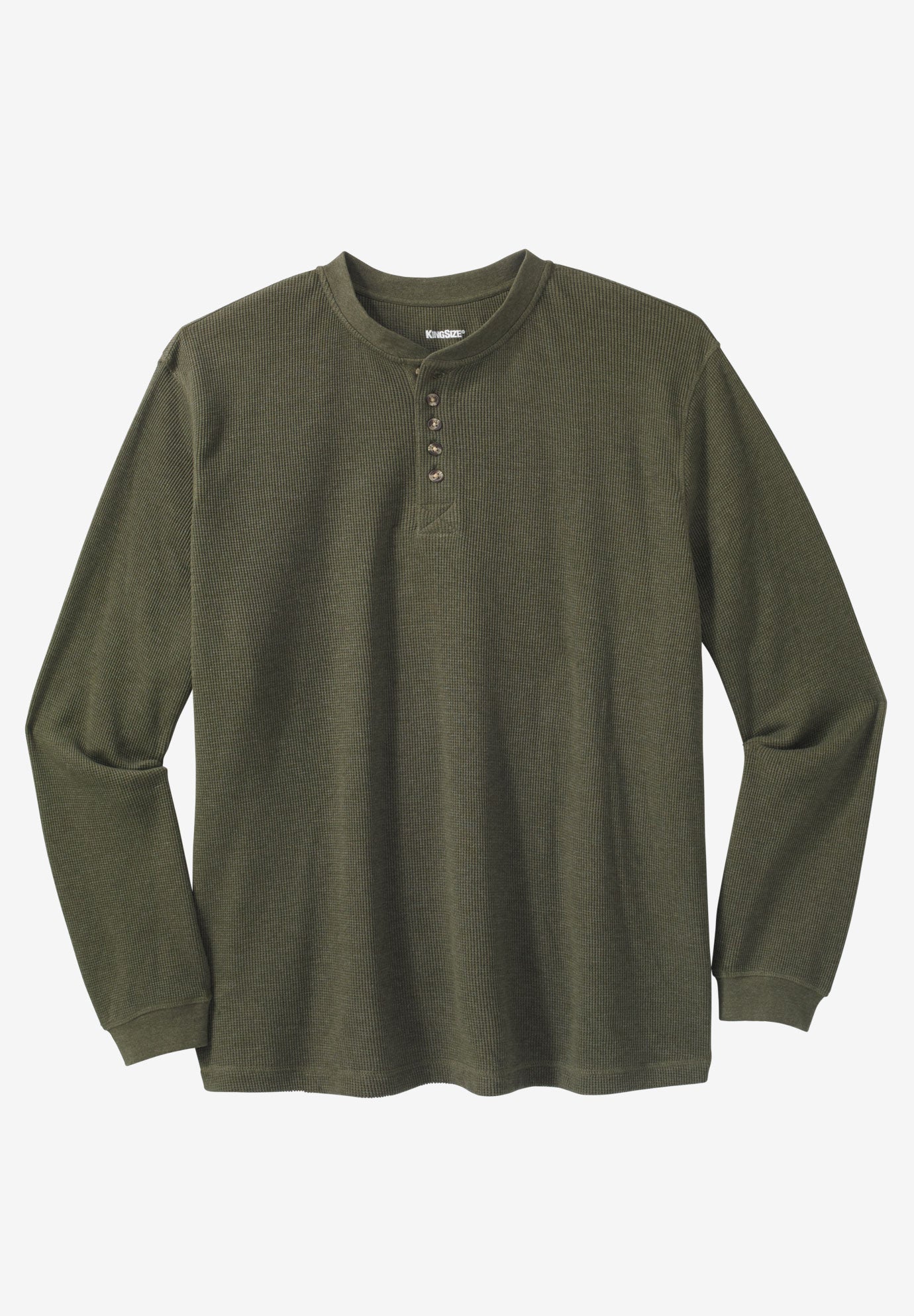 Waffle-Knit Thermal Henley Tee image number 0