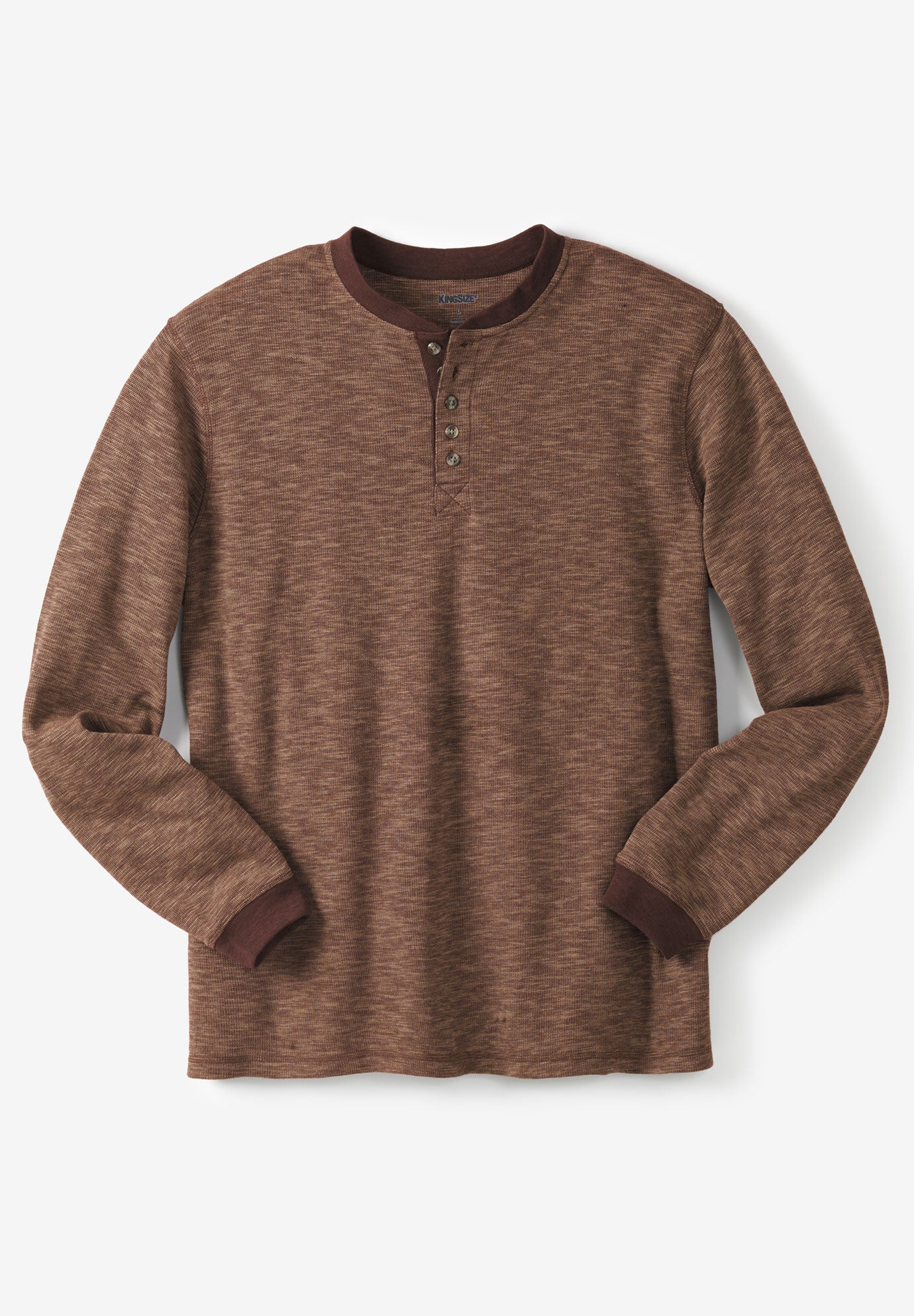 Waffle-Knit Thermal Henley Tee image number 0