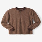 Waffle-Knit Thermal Henley Tee image number null