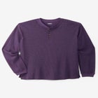 Waffle-Knit Thermal Henley Tee image number null