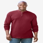 Waffle-Knit Thermal Henley Tee image number null