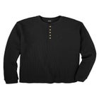 Waffle-Knit Thermal Henley Tee image number null