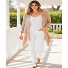 Open Front Pointelle Cardigan Sweater image number null