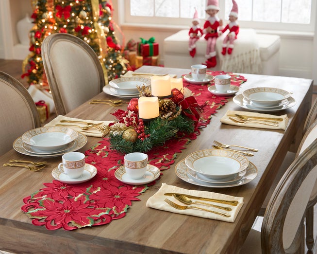 Embroidered Cutout Table Runner image number 3