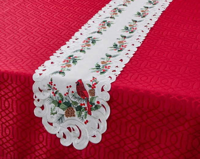 Embroidered Cutout Table Runner image number 0
