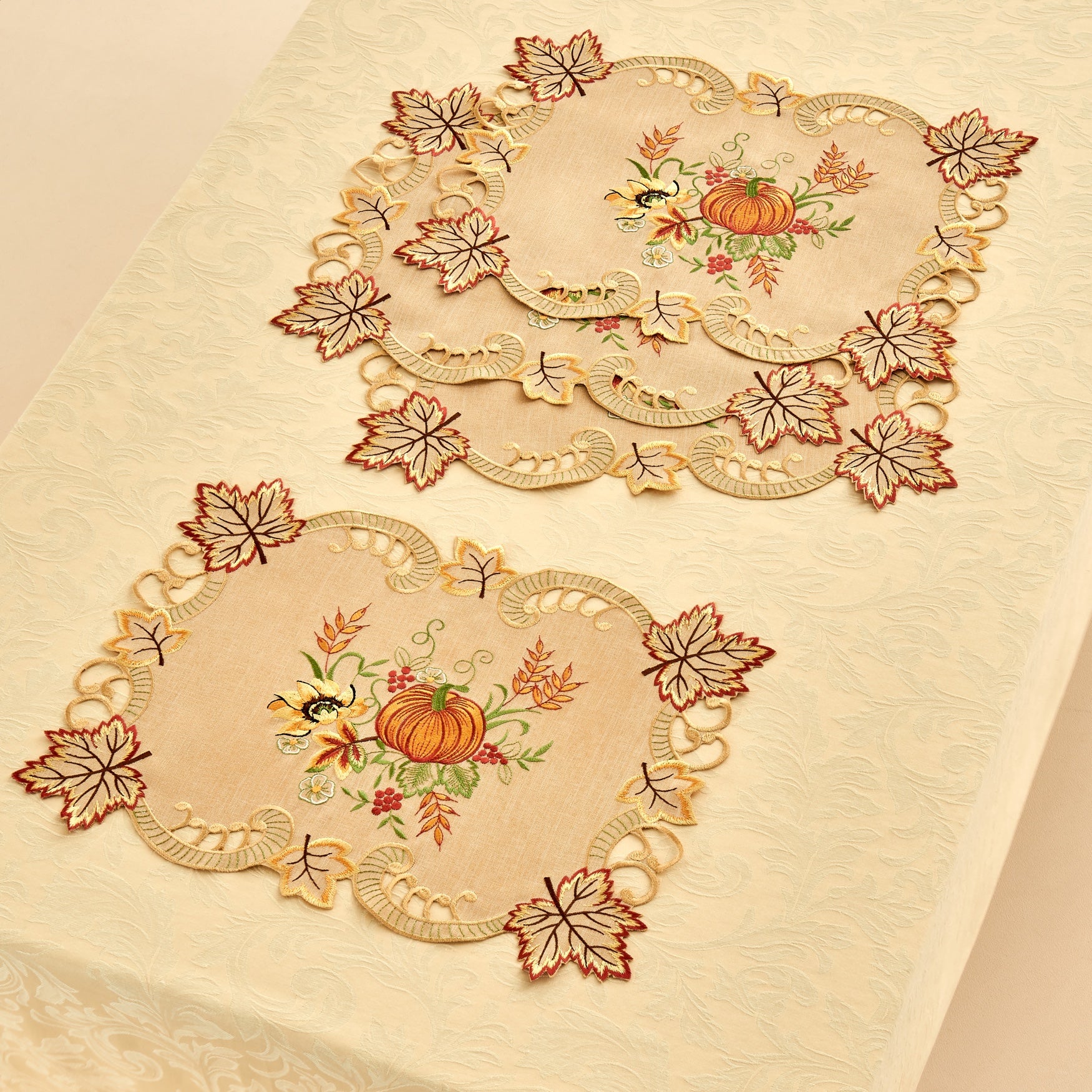 Set of 4 Embroidered Cut-Out Placemats image number 0