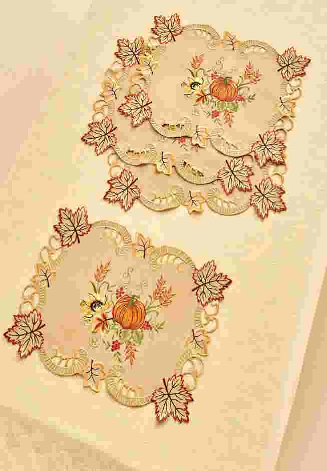 Set of 4 Embroidered Cut-Out Placemats image number 0