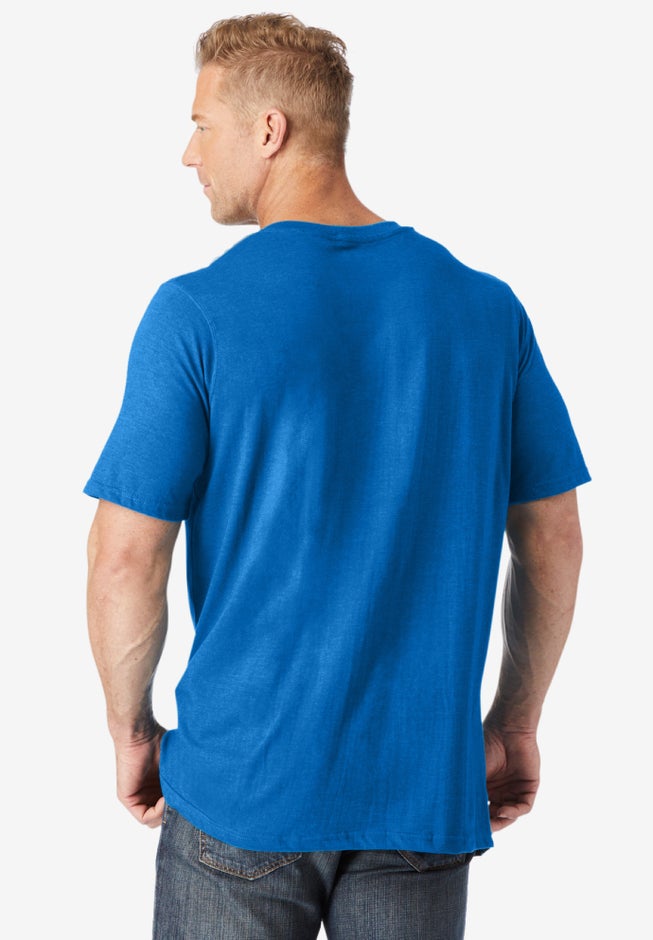 Shrink-Less&trade; Lightweight Longer-Length V-neck T-shirt image number 1
