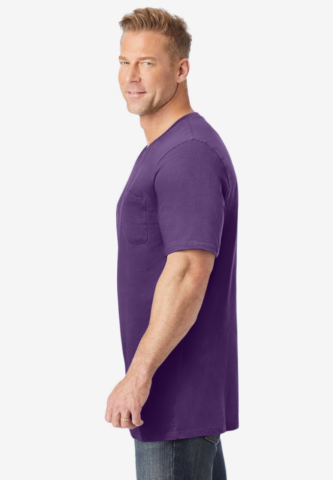 Shrink-Less&trade; Lightweight Longer-Length V-neck T-shirt image number 2