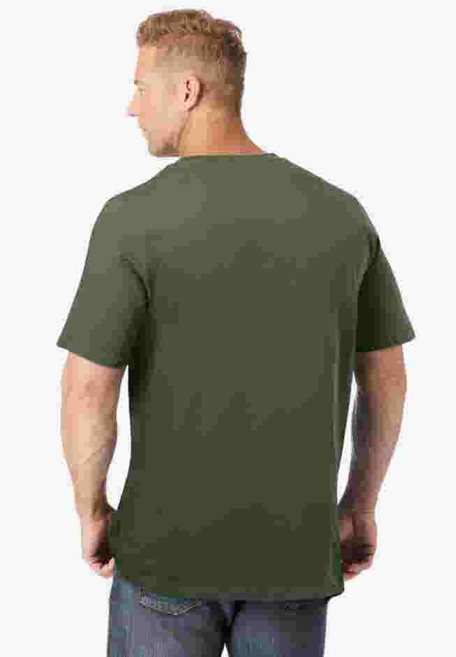 Shrink-Less Lightweight Longer-Length V-neck T-shirt image number 1