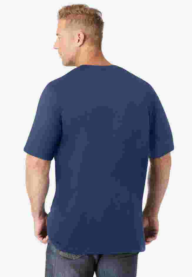 Shrink-Less Lightweight Longer-Length V-neck T-shirt image number 1