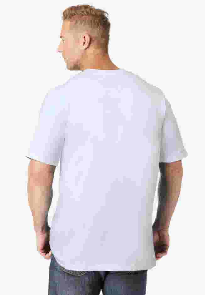 Shrink-Less Lightweight Longer-Length V-neck T-shirt image number 1