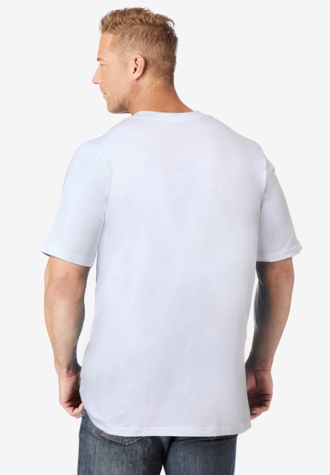 Shrink-Less Lightweight Longer-Length V-neck T-shirt image number 1