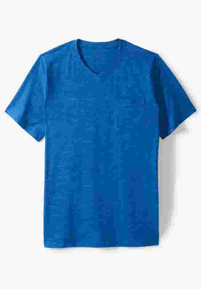 Shrink-Less Lightweight Longer-Length V-neck T-shirt image number 0