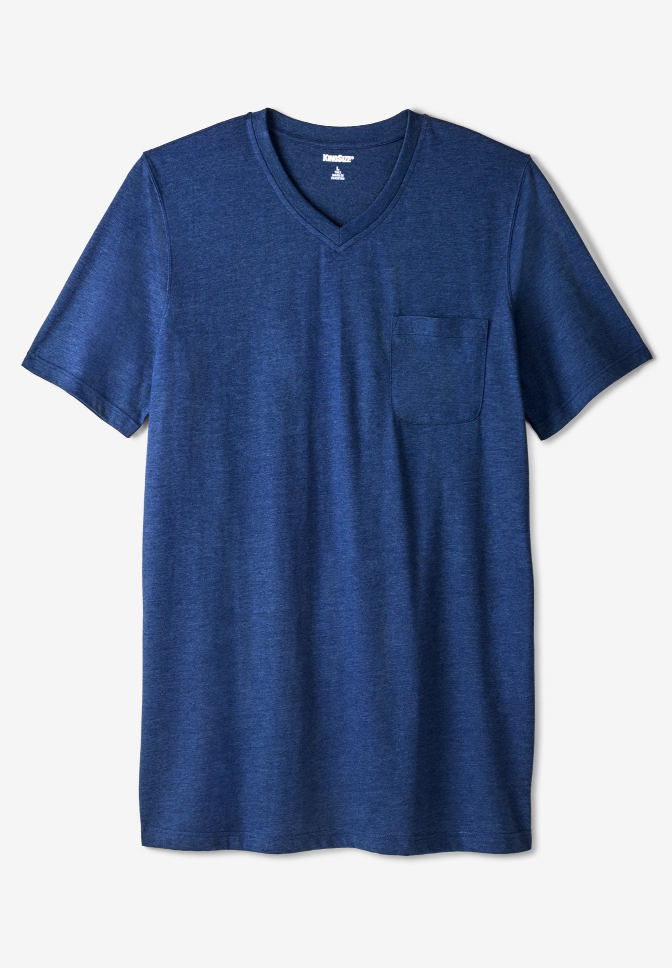 Shrink-Less™ Lightweight Longer-Length V-neck T-shirt image number 0