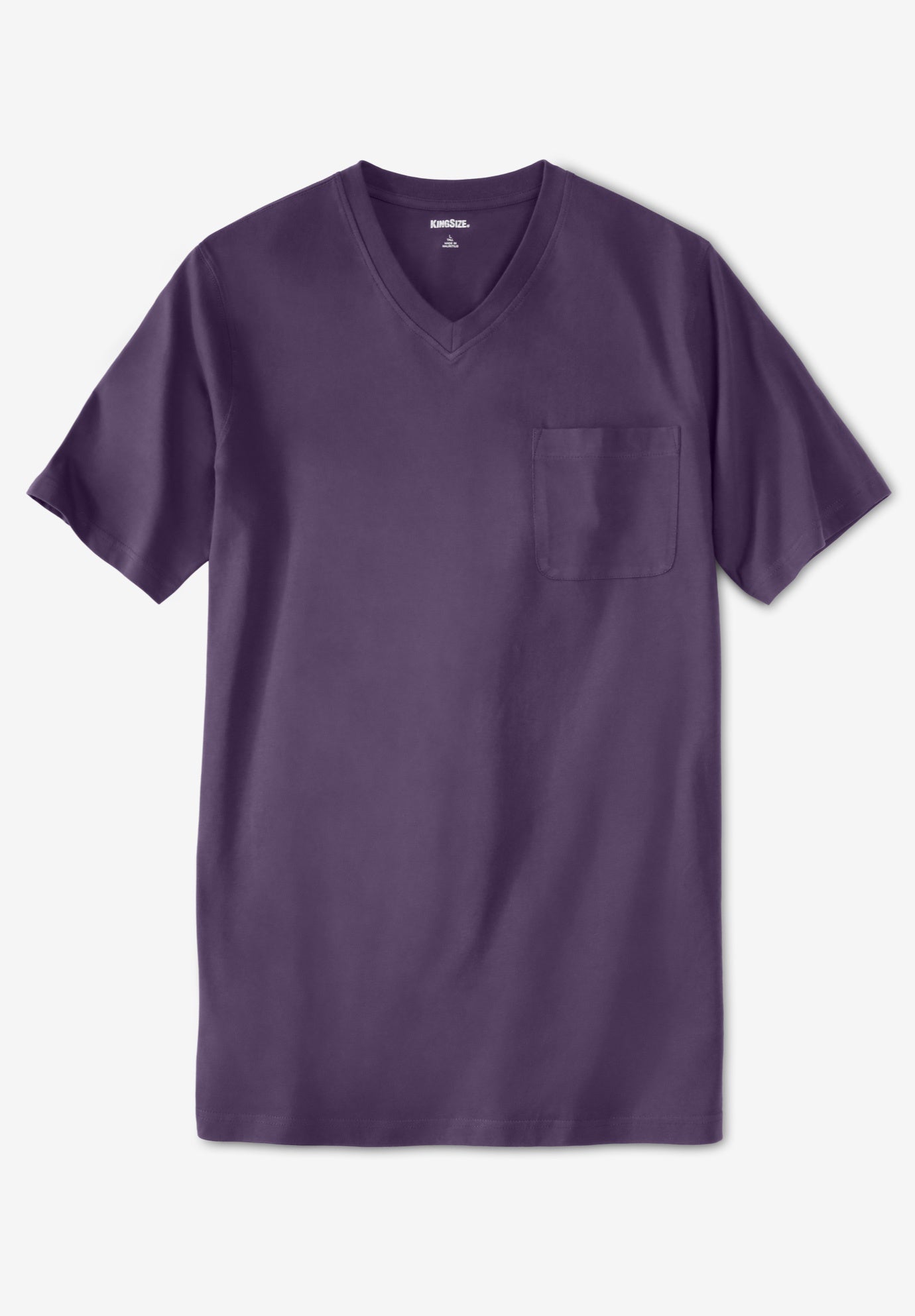 Shrink-Less&trade; Lightweight Longer-Length V-neck T-shirt image number 0