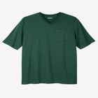 Shrink-Less&trade; Lightweight Longer-Length V-neck T-shirt image number null
