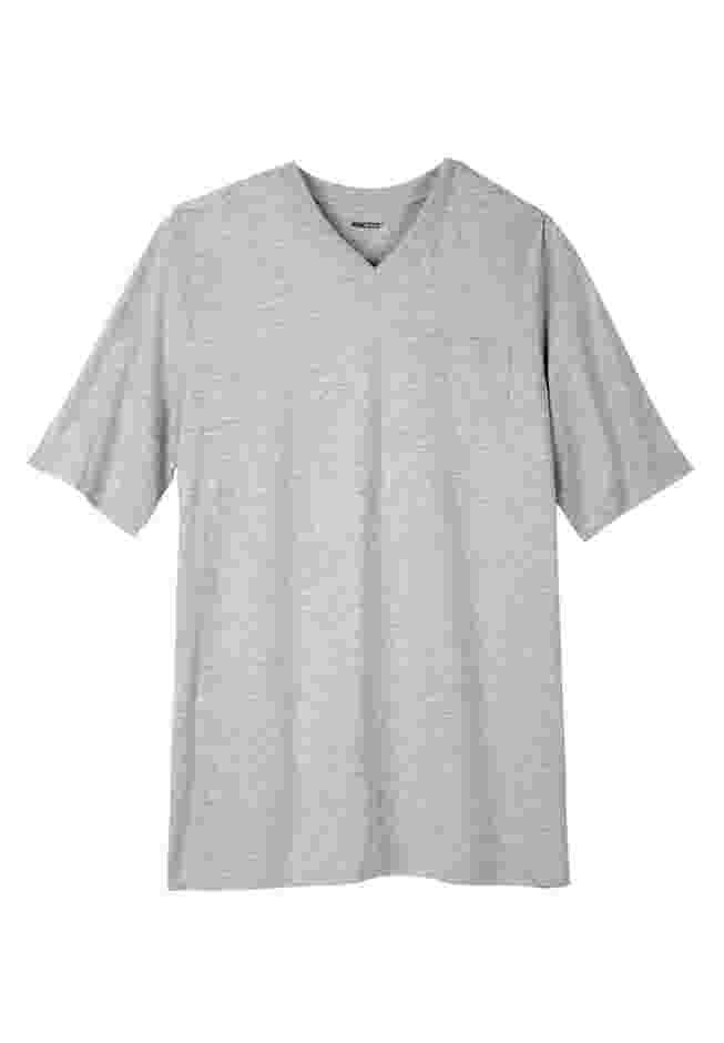 Shrink-Less Lightweight Longer-Length V-neck T-shirt image number 0