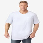 Shrink-Less Lightweight Longer-Length V-neck T-shirt image number null